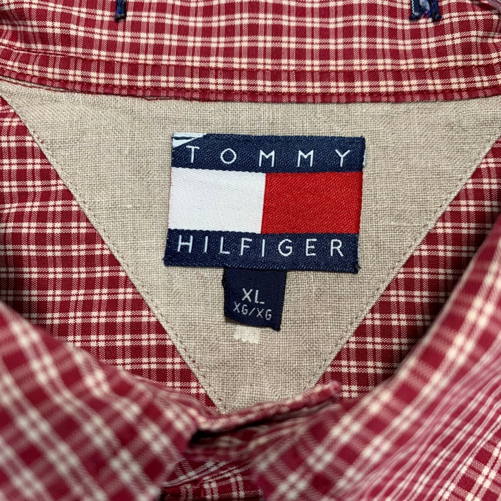 Tommy Hilfiger Button Down Shirt Checkered Plaid Long Sleeve XL - Picture 2 of 11